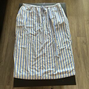 Universal Thread Blue and Yellow Striped Midi Skirt